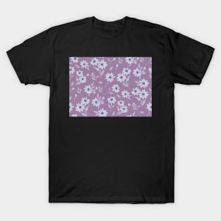 The cute flower pattern in light purple and blue colours T-Shirt